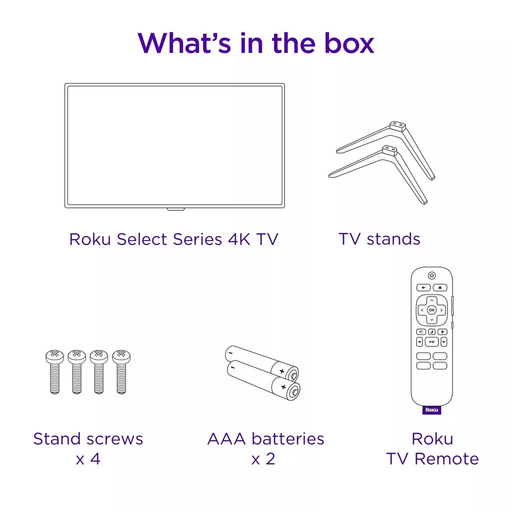 Roku 50" Select Series 4K HDR Smart Roku TV with Roku TV Remote