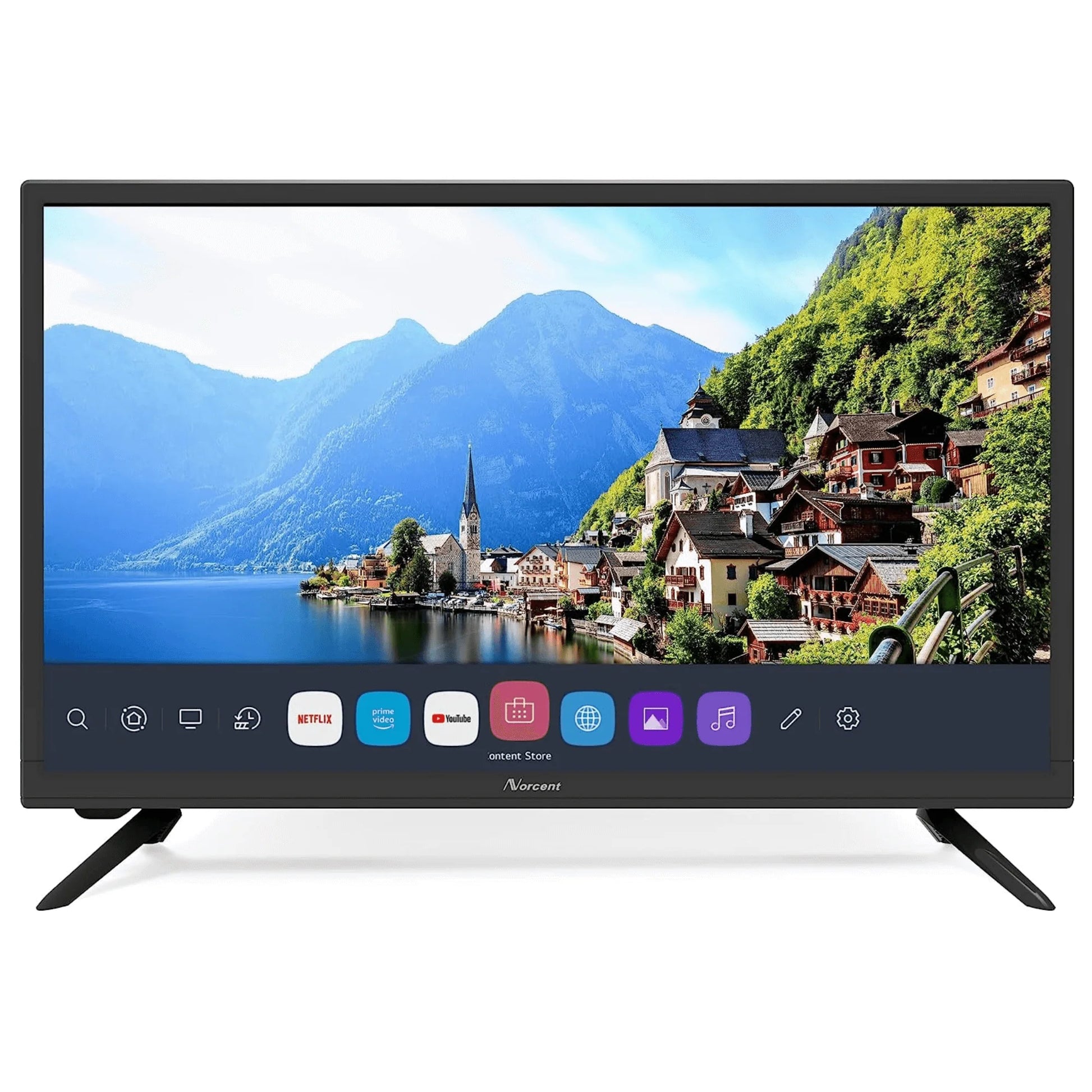 Norcent 24 Inch 720P LED HD Smart TV Wall-Mountable with Surround Sound