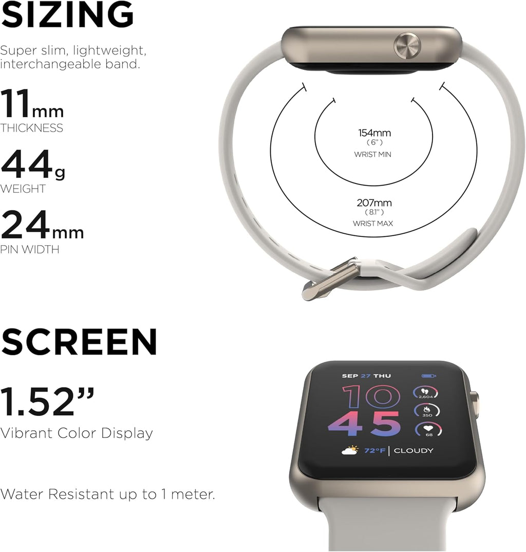 Air 4 Smartwatch - Fitness Tracker, Heart Rate Monitor, Customizable Watch Face - Activity and Calorie Tracker - 100+ Sports Modes - Bluetooth Connectivity