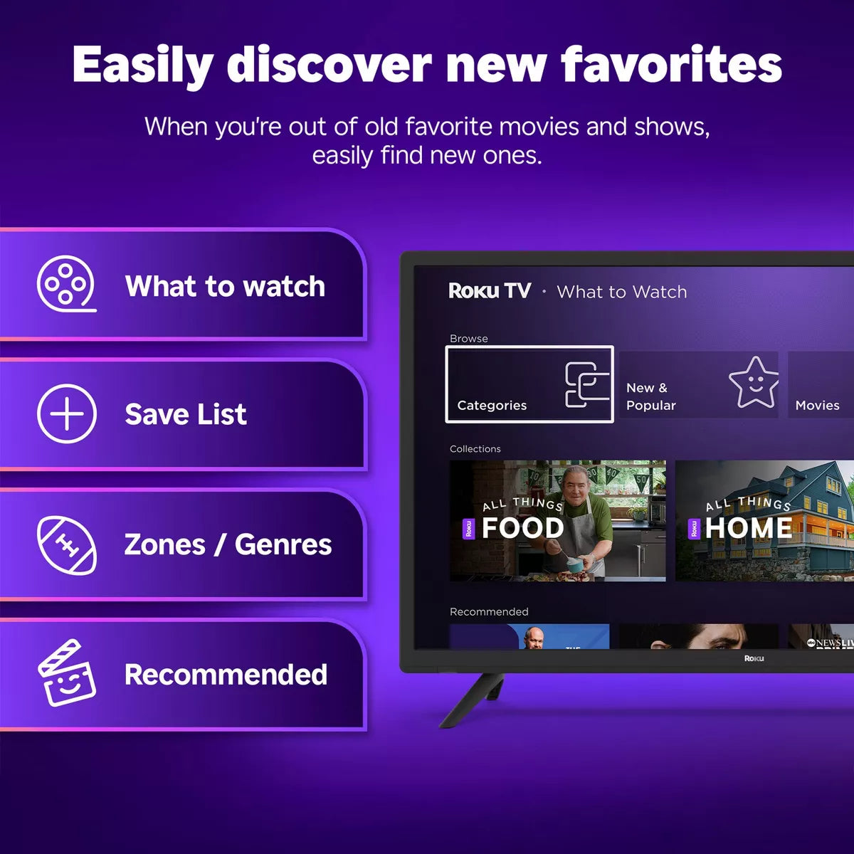 Roku 65" Select Series 4K HDR Smart Roku TV with Roku TV Remote