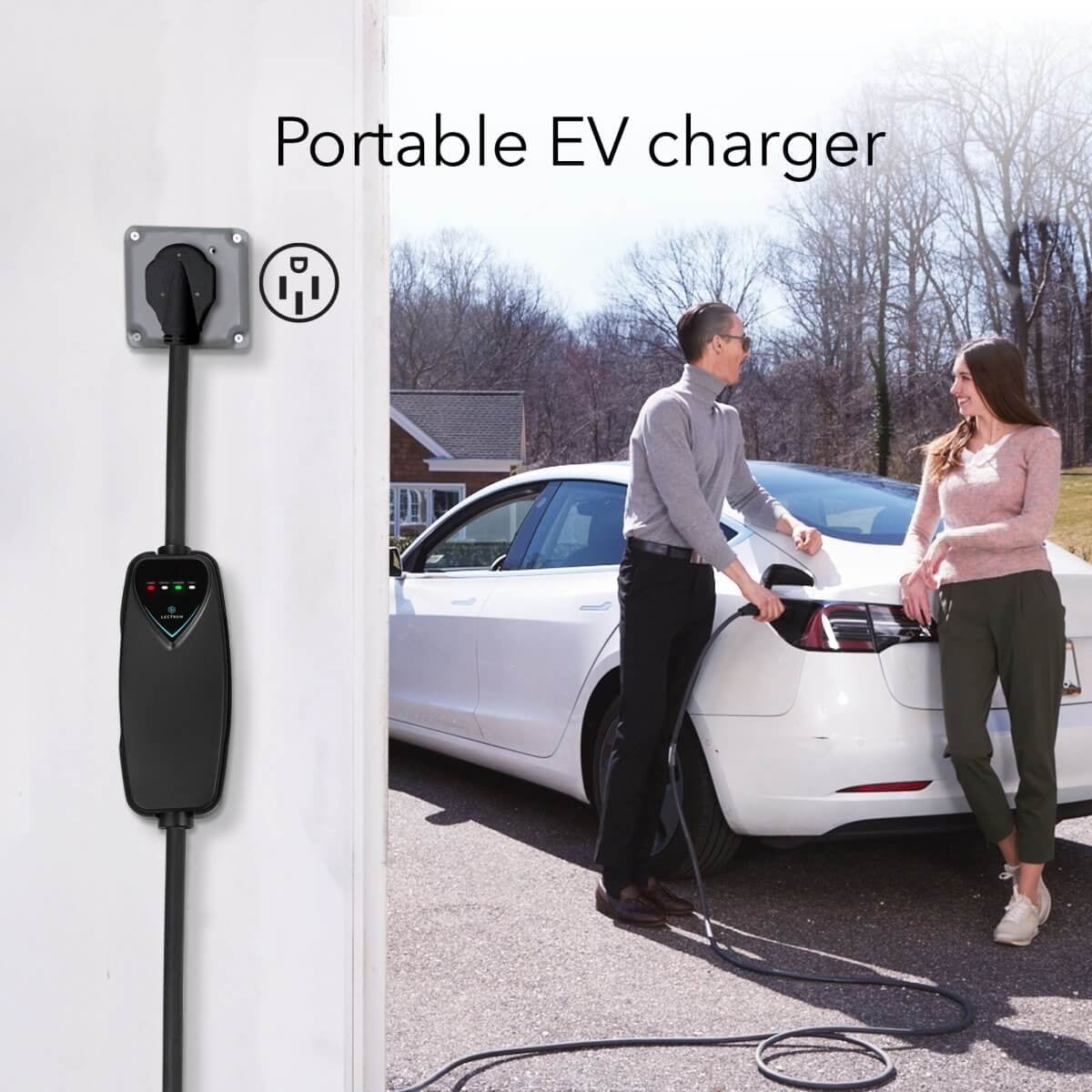 Portable Level 2 Tesla EV Charger | 240V | 40 Amp | NEMA 14-50 | Standard / Wifi-Enabled