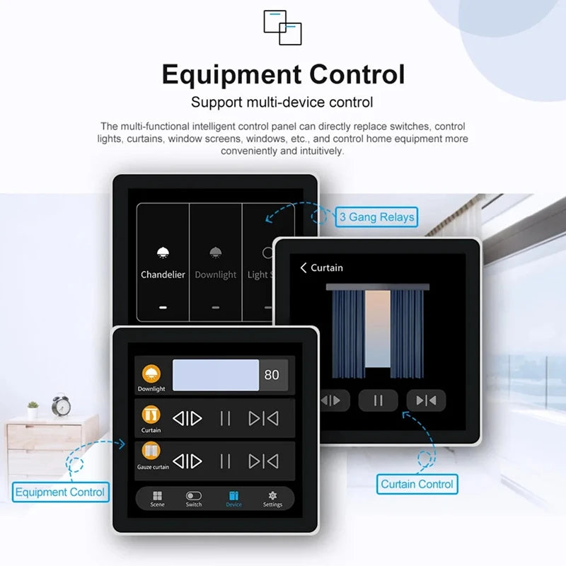 Tuya T3E Panel Switch Touch Screen Panel EU Smart Control Panel Switch Zigbee Smart Home Wall Push Light Switch