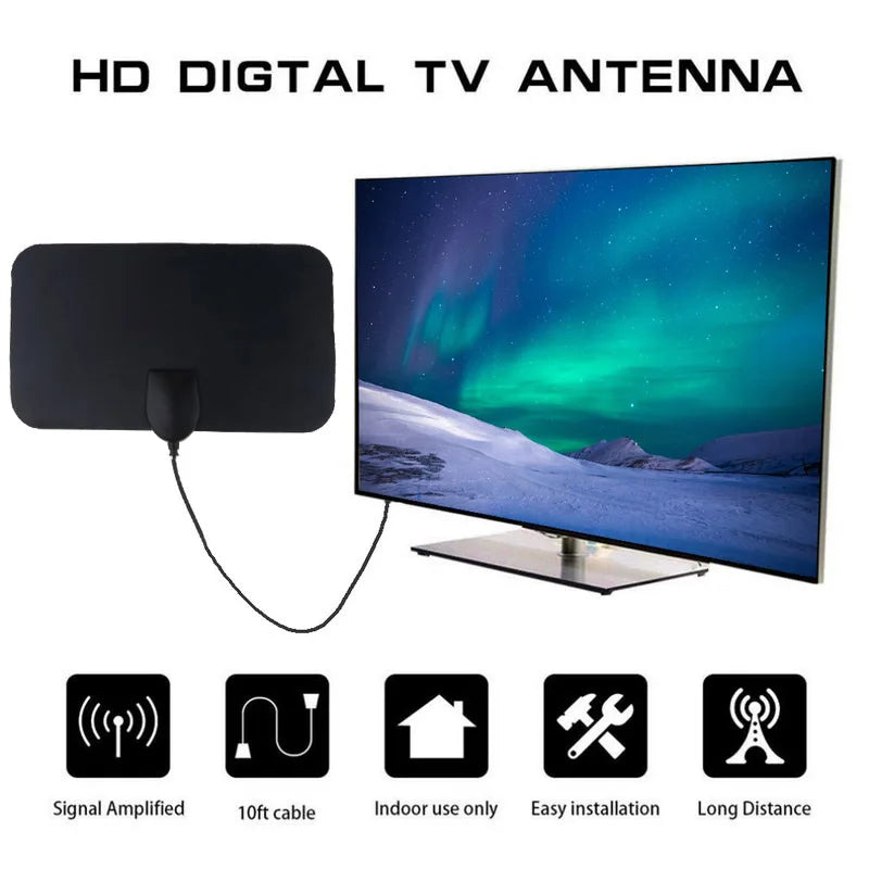 4K Smart TV Signal Receiver, 1080P DVB-T2 High-Definition Enhancer, RV Outdoor Vehicle-Mounted Antenna, Indoor