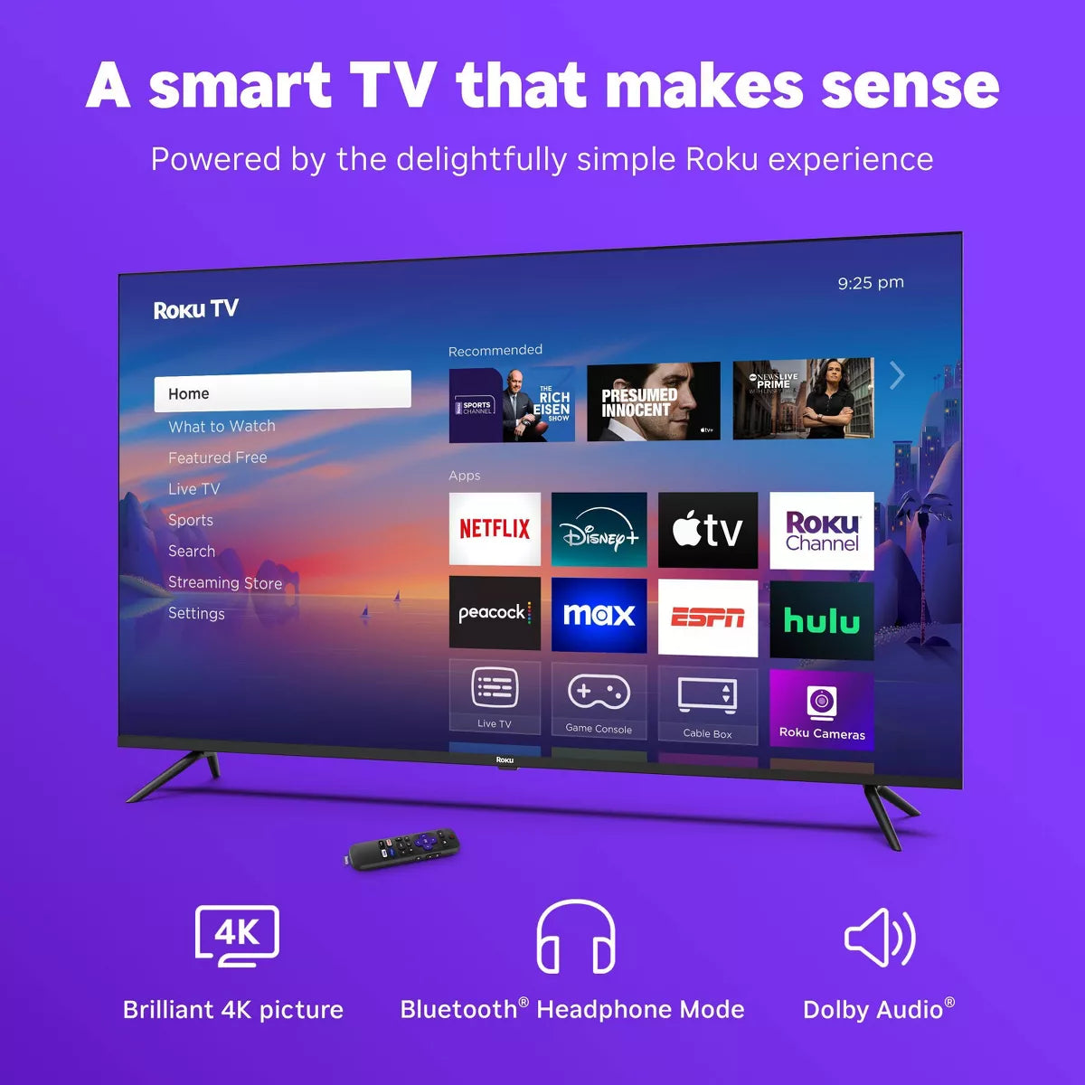 Roku 55" Select Series 4K HDR Smart Roku TV with Roku TV Remote