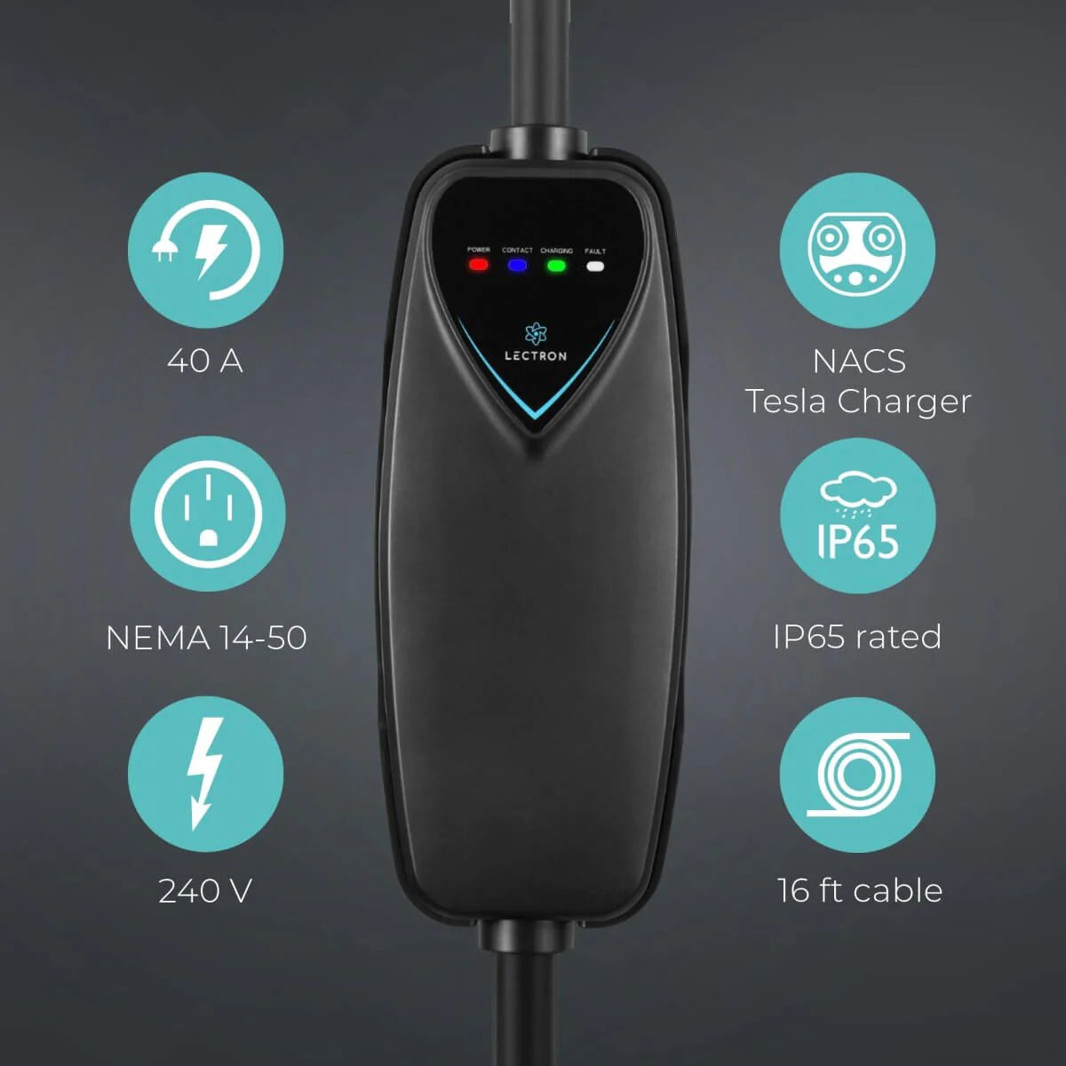 Portable Level 2 Tesla EV Charger | 240V | 40 Amp | NEMA 14-50 | Standard / Wifi-Enabled