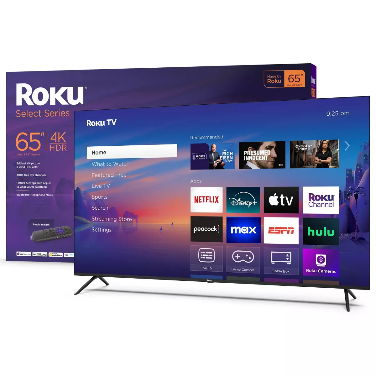 Roku 65" Select Series 4K HDR Smart Roku TV with Roku TV Remote