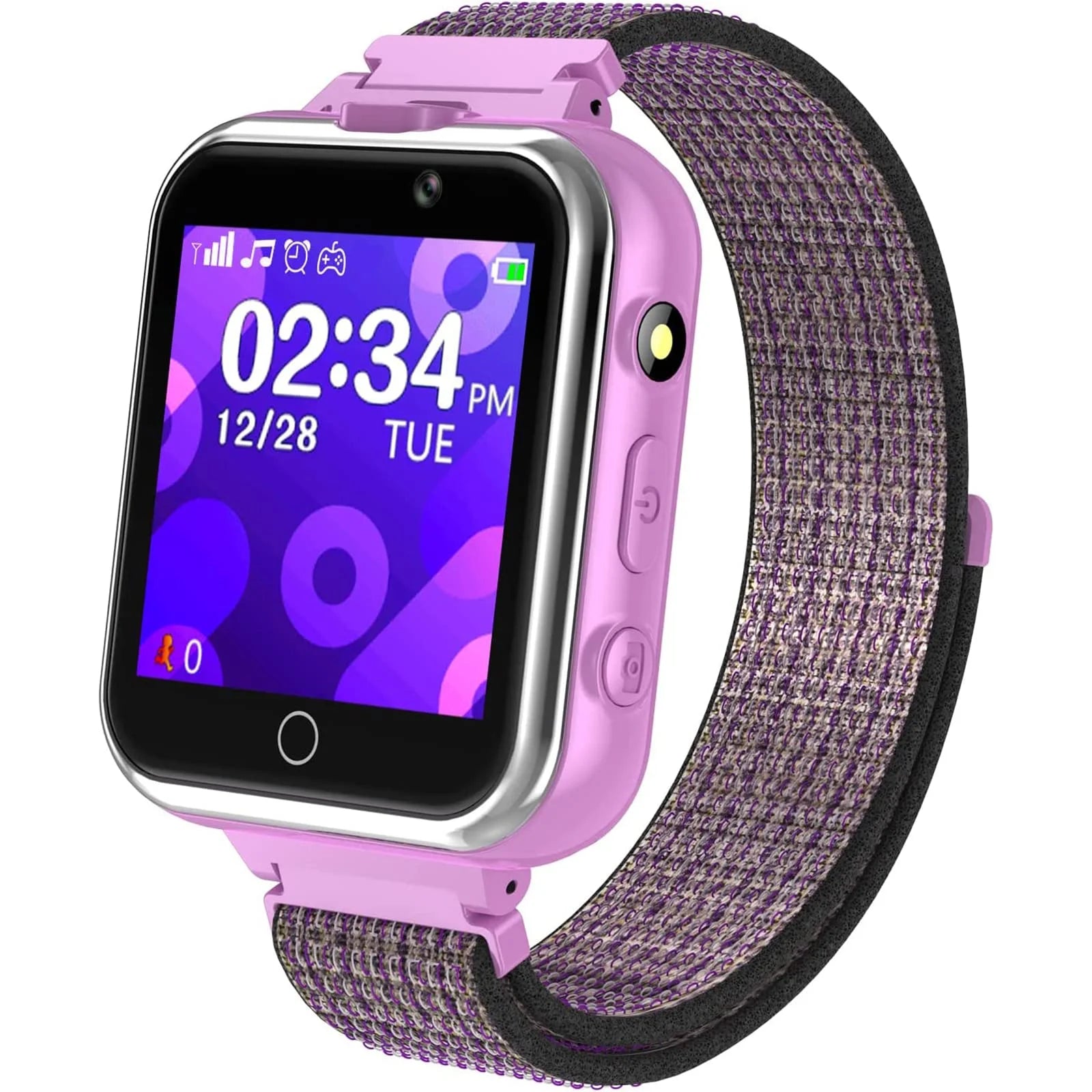 Smart Watch Cellular 1.54 in Plastic Case with Purple Silicone Band