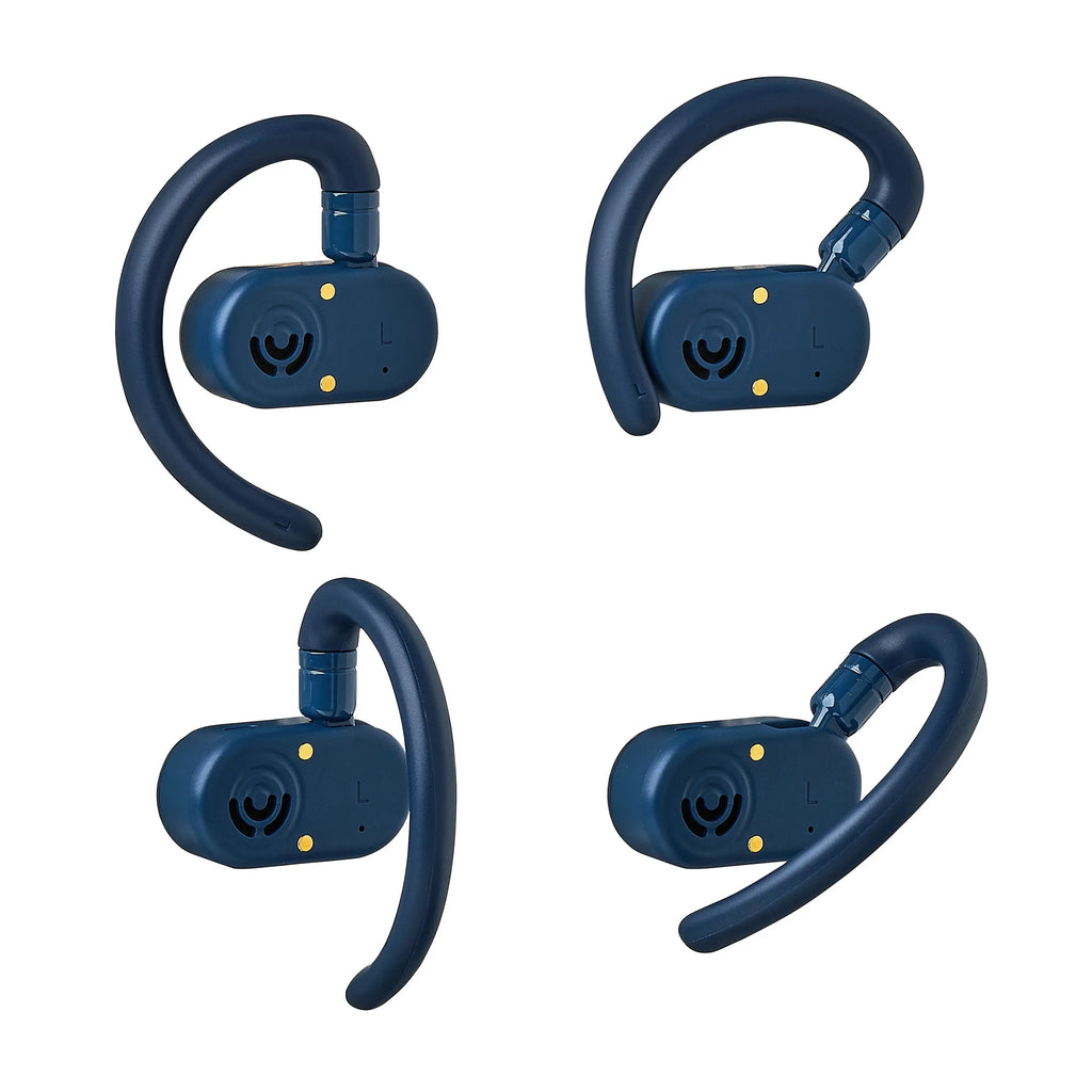Wireless Open-Ear Earphones with Environmental Noise Canceling Microphones, Black