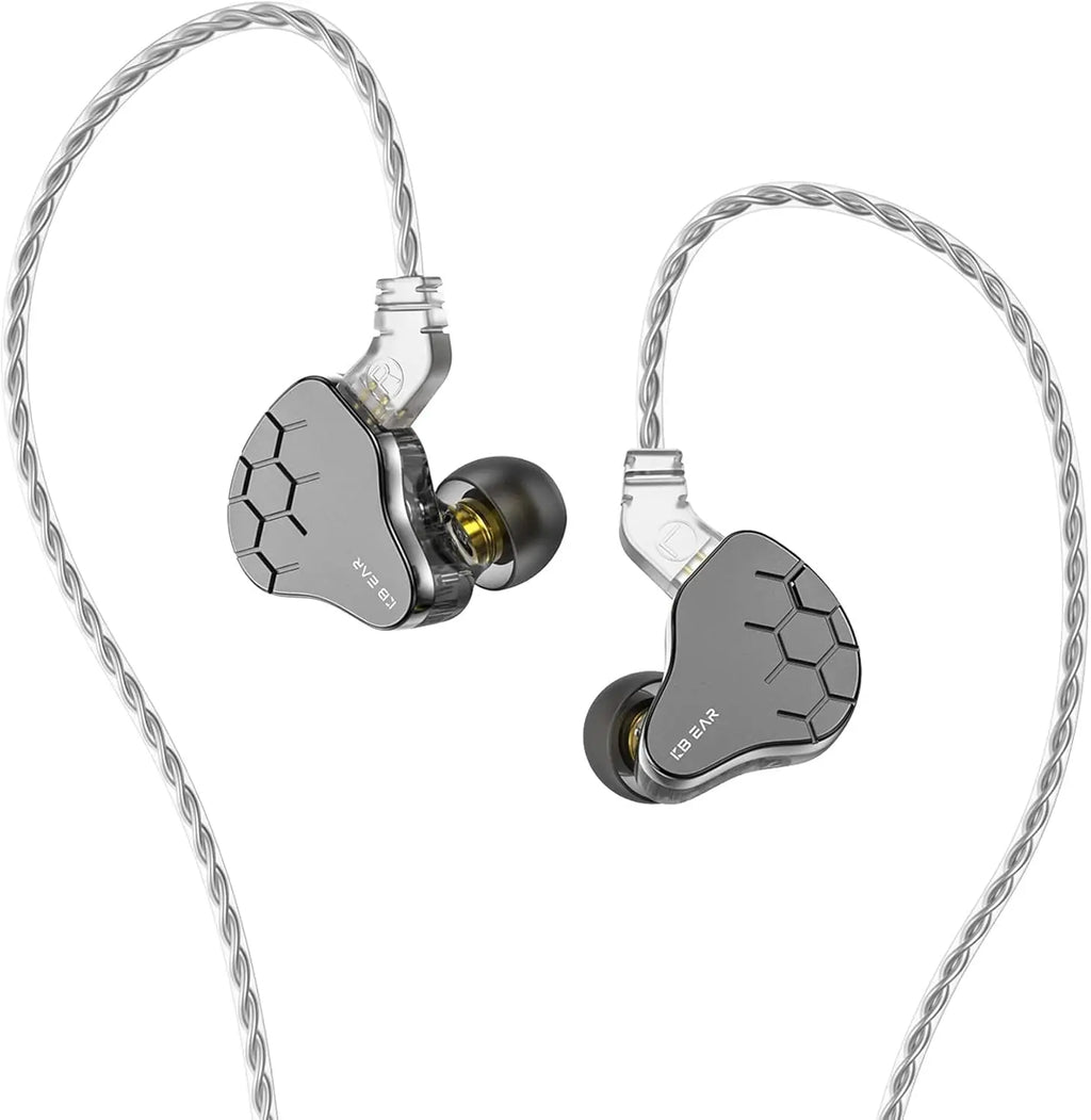 KBEAR Lark in Ear Monitor Headphone,1Ba 1DD Wired Earphone, Musician Hifi IEM Headphone in Ear Monitor with 2 Pin Cable for Musician Church (Lark Gray, No Mic)………