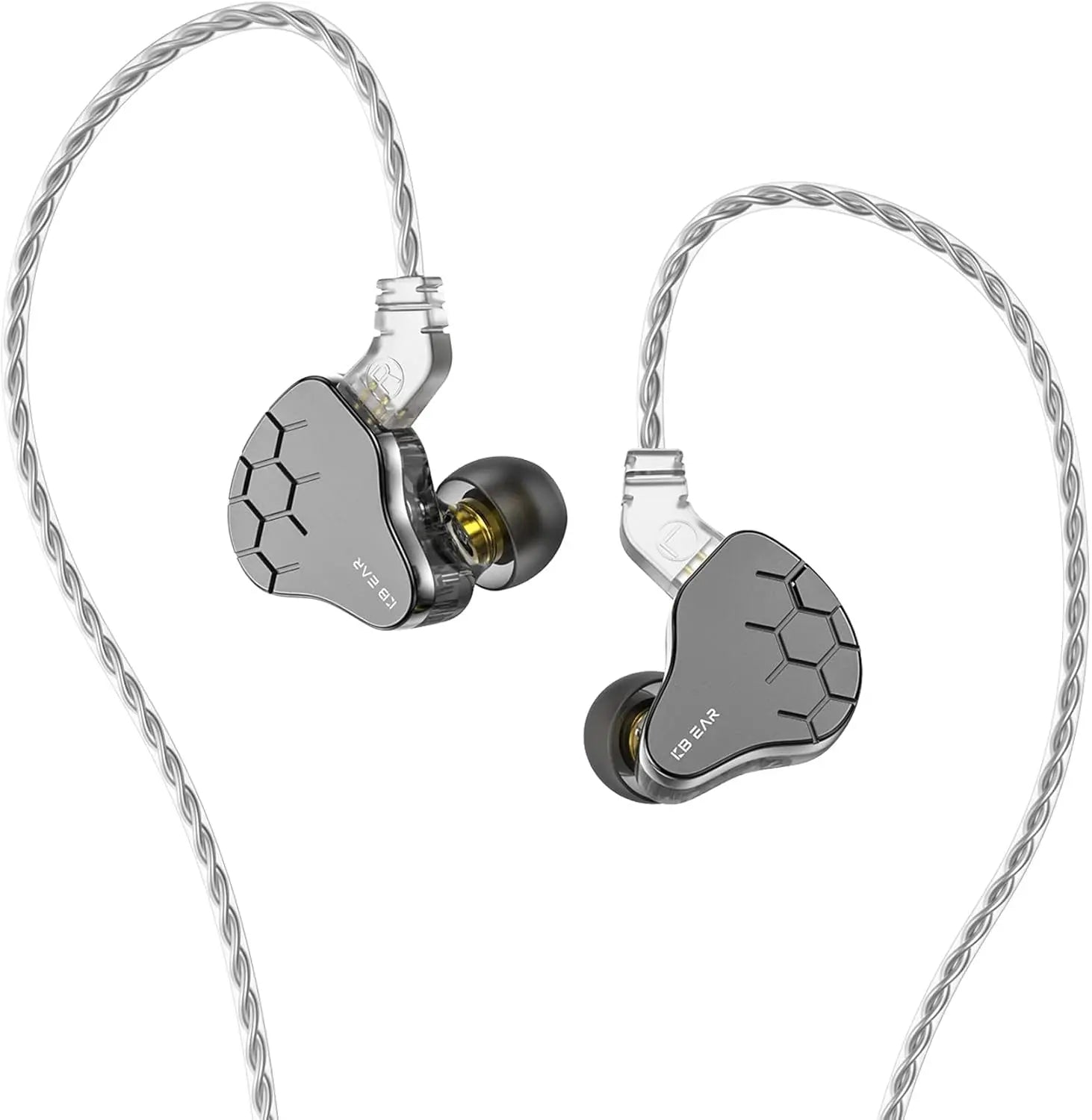 KBEAR Lark in Ear Monitor Headphone,1Ba 1DD Wired Earphone, Musician Hifi IEM Headphone in Ear Monitor with 2 Pin Cable for Musician Church (Lark Gray, No Mic)………