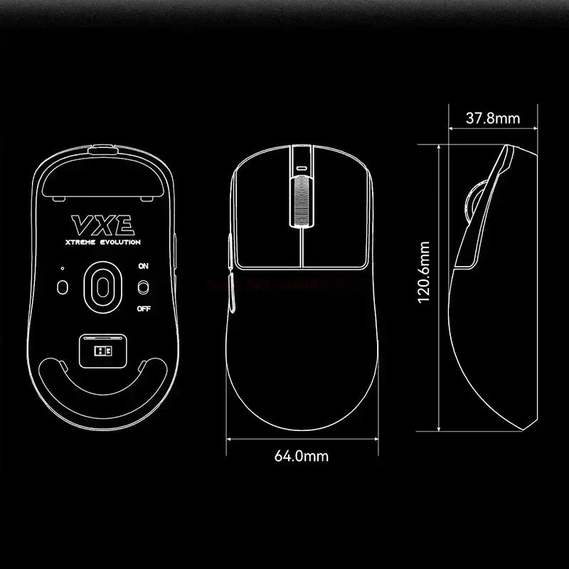 Vxe Dragonfly R1 Promax Gaming Mouse Bluetooth Mouse Rechargeable Gamer Paw3395 Lightweight Ergonomic Wireless Mouse Esport