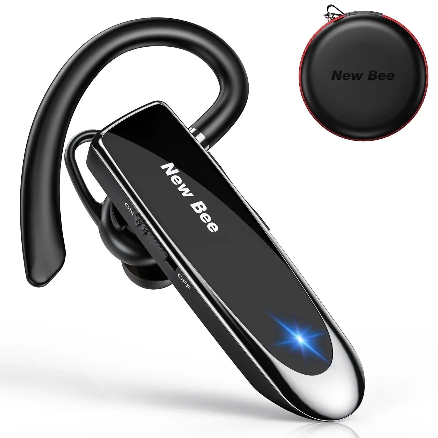 Bluetooth Headphones V5.0 Wireless (24H Talk Time/180D Standby) W/Mic, Dual Device Connectivity for Iphone/Android/Samsung/Laptop, Business Trucker Headsets,Black