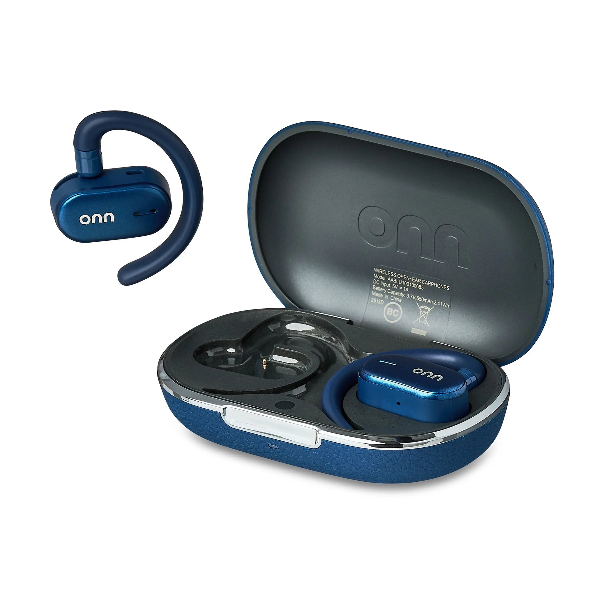 Wireless Open-Ear Earphones with Environmental Noise Canceling Microphones, Black